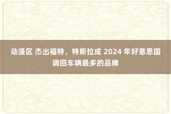 动漫区 杰出福特，特斯拉成 2024 年好意思国调回车辆最多的品牌